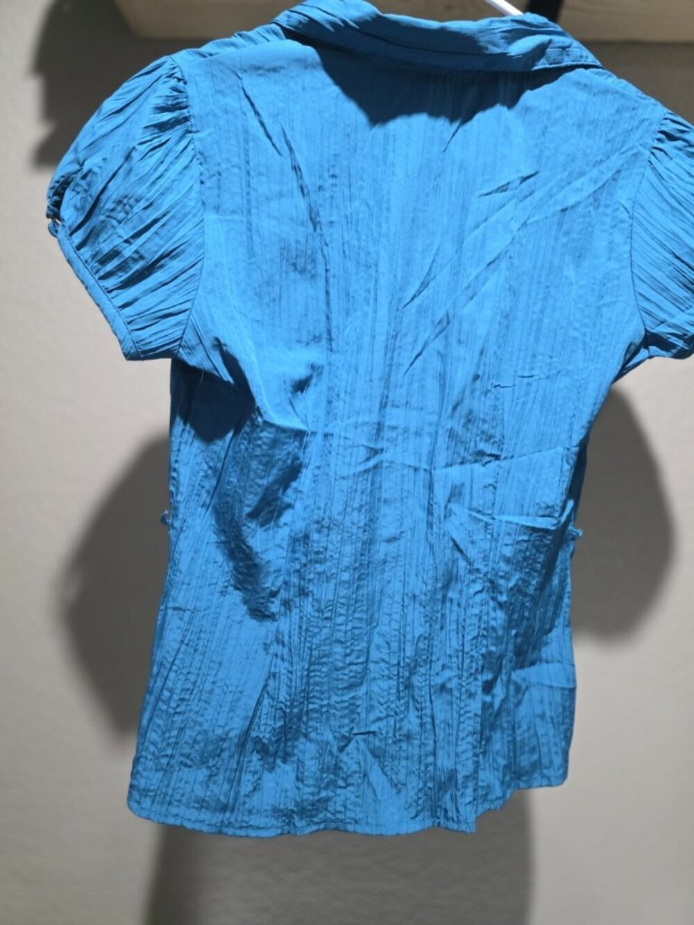 B Wear Byer Blue Button Down Blouse Shirt Business Casual Women's Large - Picture 5 of 6